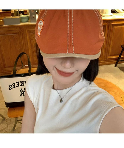 Lettering Applique Flat Cap