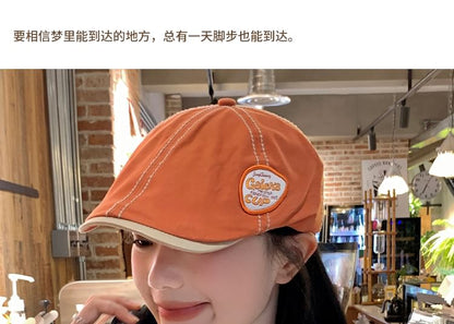 Lettering Applique Flat Cap