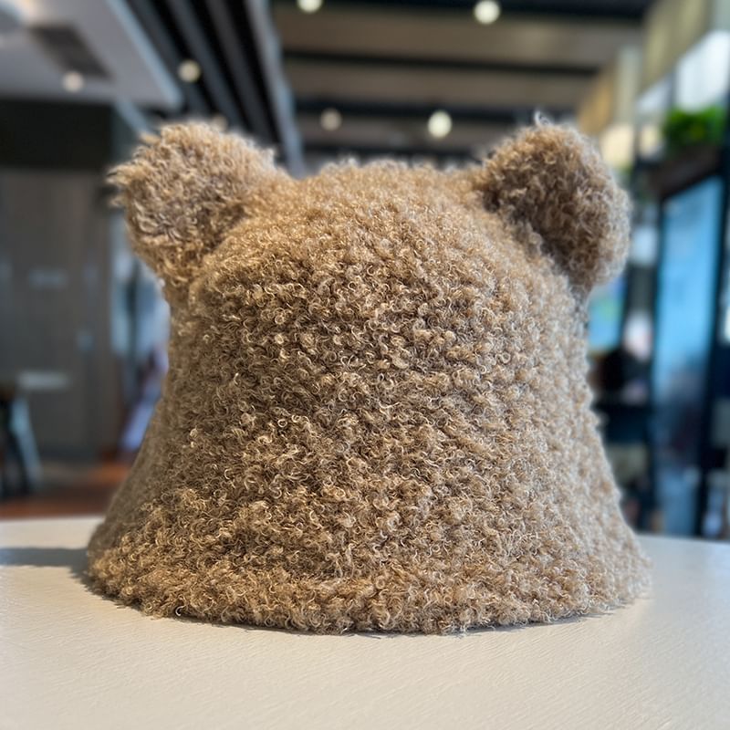 Bear Ear Fleece Cloche Hat