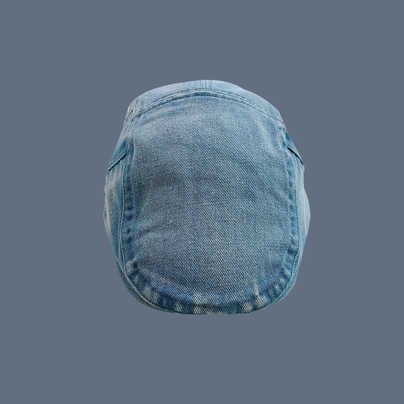 Washed Denim Flat Cap