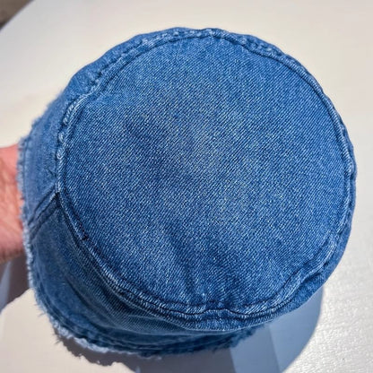 Washed Frayed Denim Bucket Hat