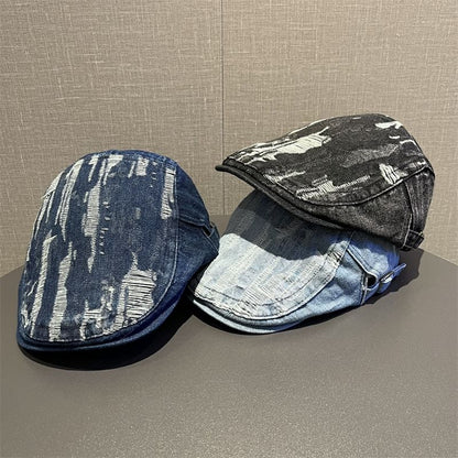 Washed Distressed Flat Cap