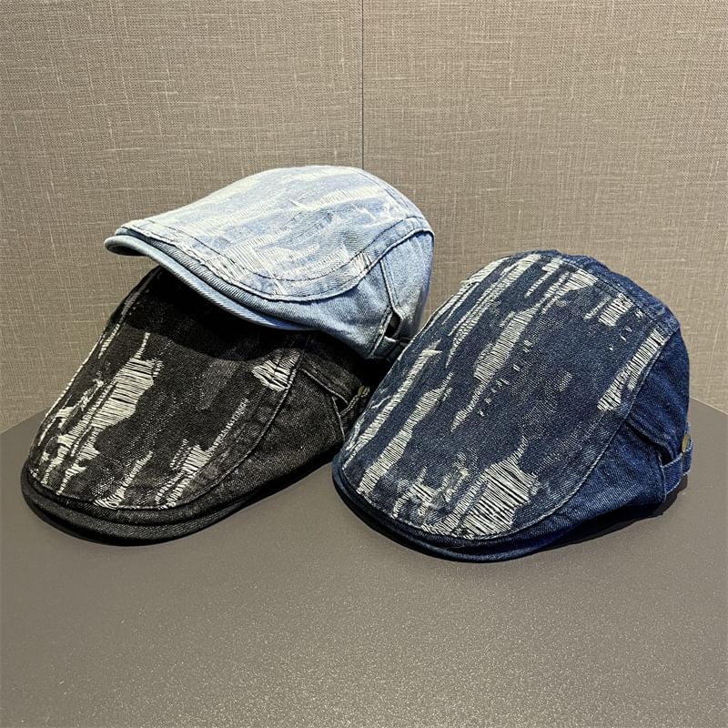 Washed Distressed Flat Cap
