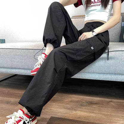 High Waist Pocket Loose-Fit Wide-Leg Cargo Pants