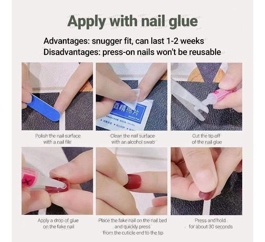 Checker Press On Nail