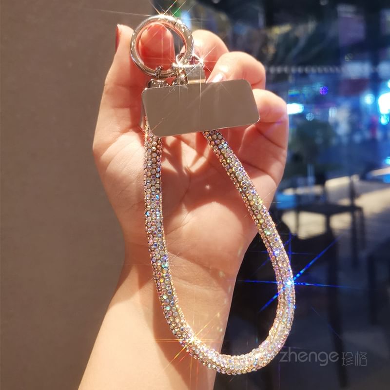 Embellished Wrist Phone Strap with Lanyard Pad