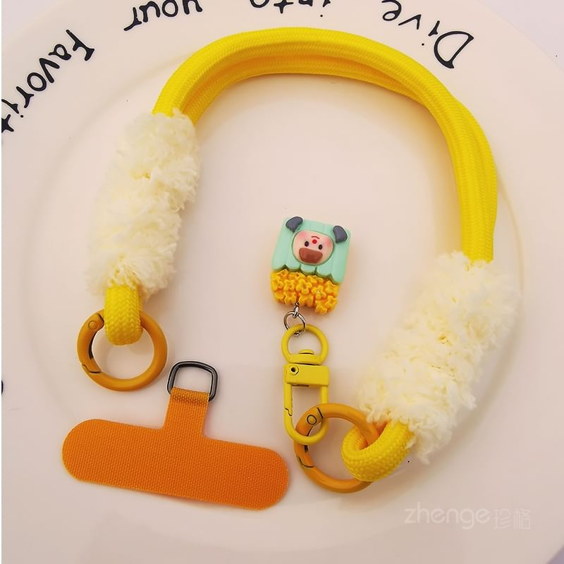 Cartoon Wrist Phone Strap with Lanyard Pad