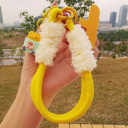 Cartoon Wrist Phone Strap with Lanyard Pad