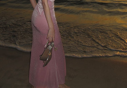 Spaghetti Strap Plain Maxi Mermaid Dress