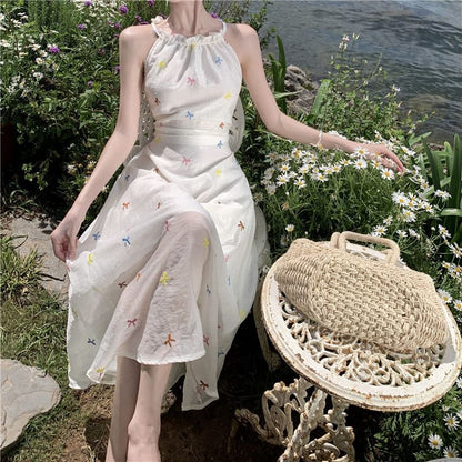 Sleeveless Star Pattern Midi A-Line Dress