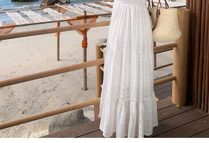 Sleeveless V-Neck Plain Maxi A-Line Dress