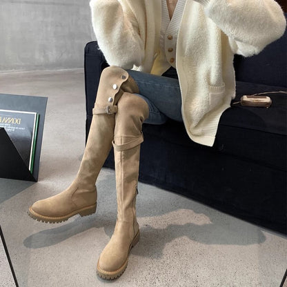 Over-the-Knee Boots Fleece-Lined