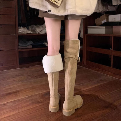 Over-the-Knee Boots Fleece-Lined