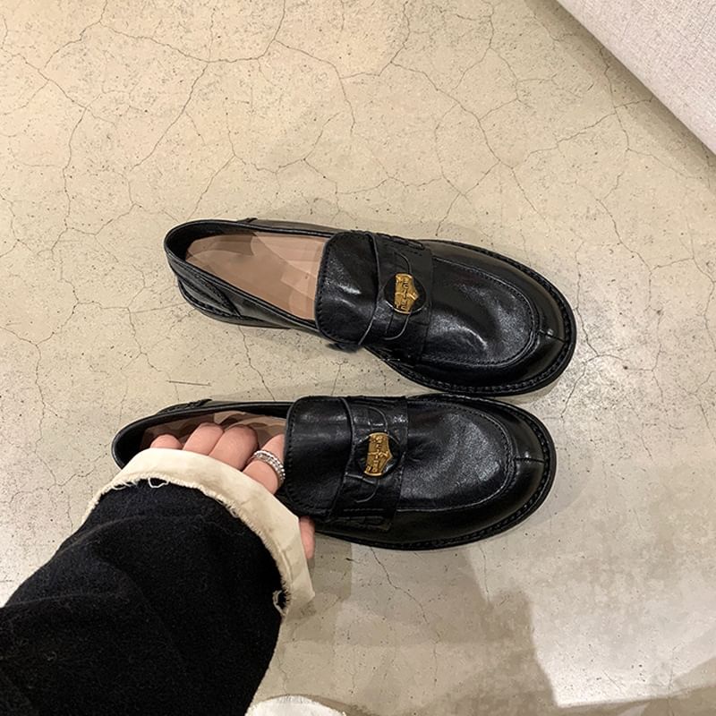 Leather Faux Loafers
