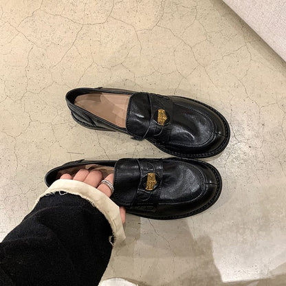 Leather Faux Loafers