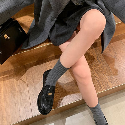 Leather Faux Loafers