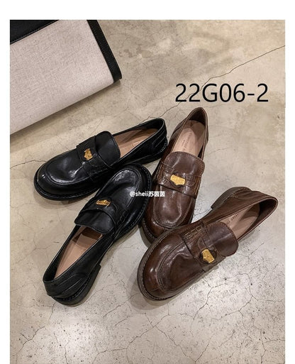 Leather Faux Loafers