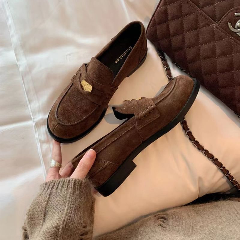 Leather Faux Loafers