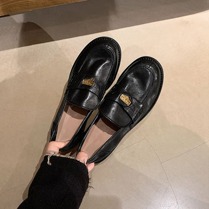 Leather Faux Loafers