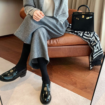 Faux Leather Loafers Buckled