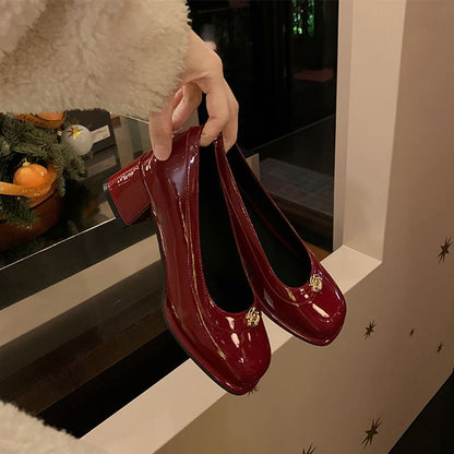 Floral Platform Heel Chunky Pumps