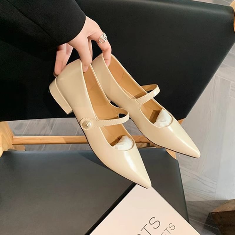 Jane Heel Mary Pumps Low Pointy