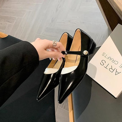 Jane Heel Mary Pumps Low Pointy