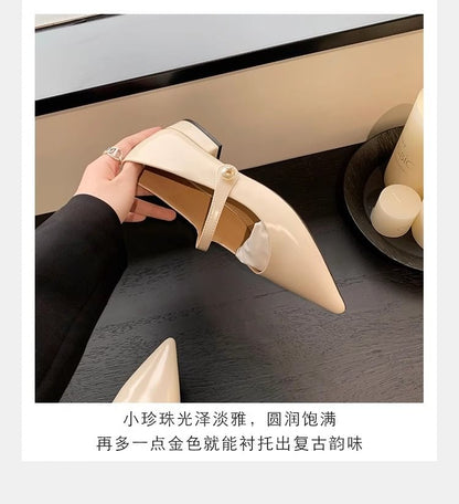 Jane Heel Mary Pumps Low Pointy