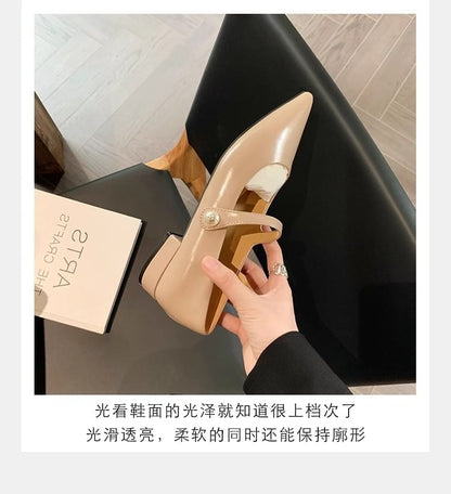 Jane Heel Mary Pumps Low Pointy