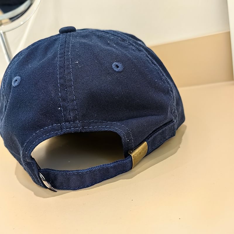 Cap Distressed Baseball Lettering Embroidered