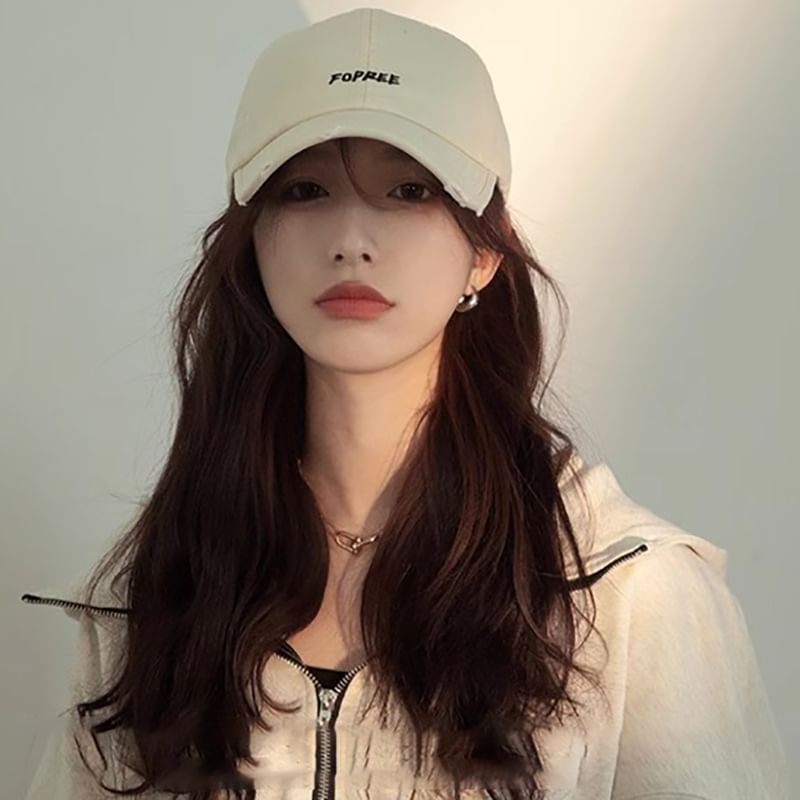 Distressed Cap Baseball Lettering Embroidered