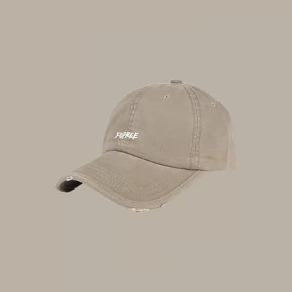Distressed Cap Baseball Lettering Embroidered