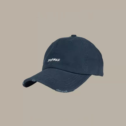 Distressed Cap Baseball Lettering Embroidered