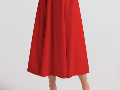 Thin Strap Side-Slit Midi Sundress in Solid Color