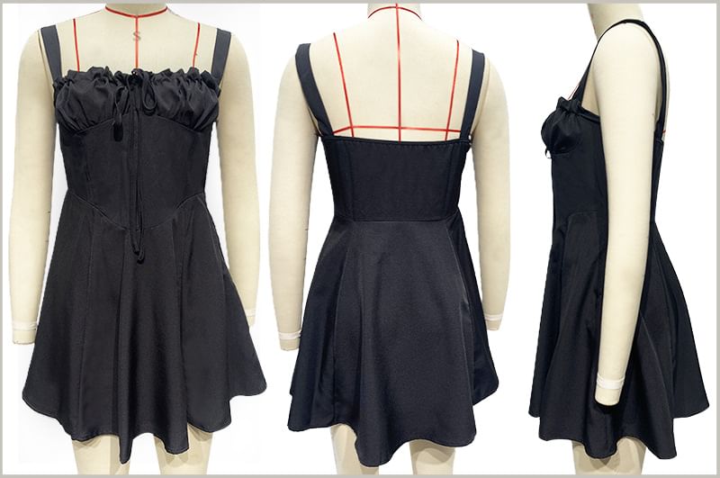 Thin Strap Side-Slit Midi Sundress in Solid Color