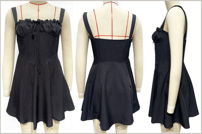 Thin Strap Side-Slit Midi Sundress in Solid Color