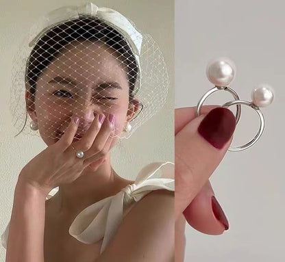 Faux Pearl Sterling Silver Ring