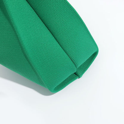 Lettering Applique Knit Tote Bag