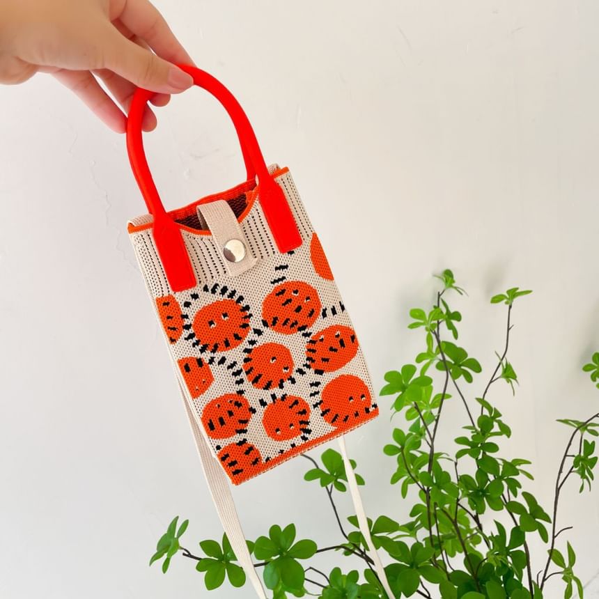 Top Handle Knit Crossbody Bag