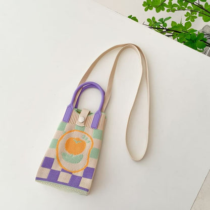 Top Handle Knit Crossbody Bag