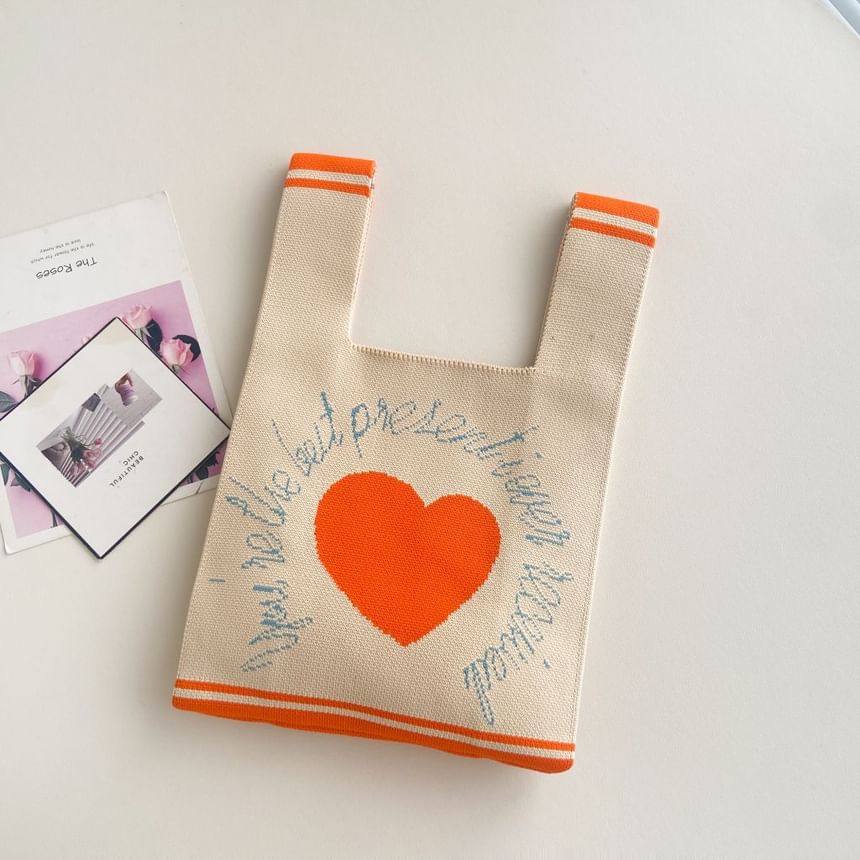 Patterned Knit Tote Bag