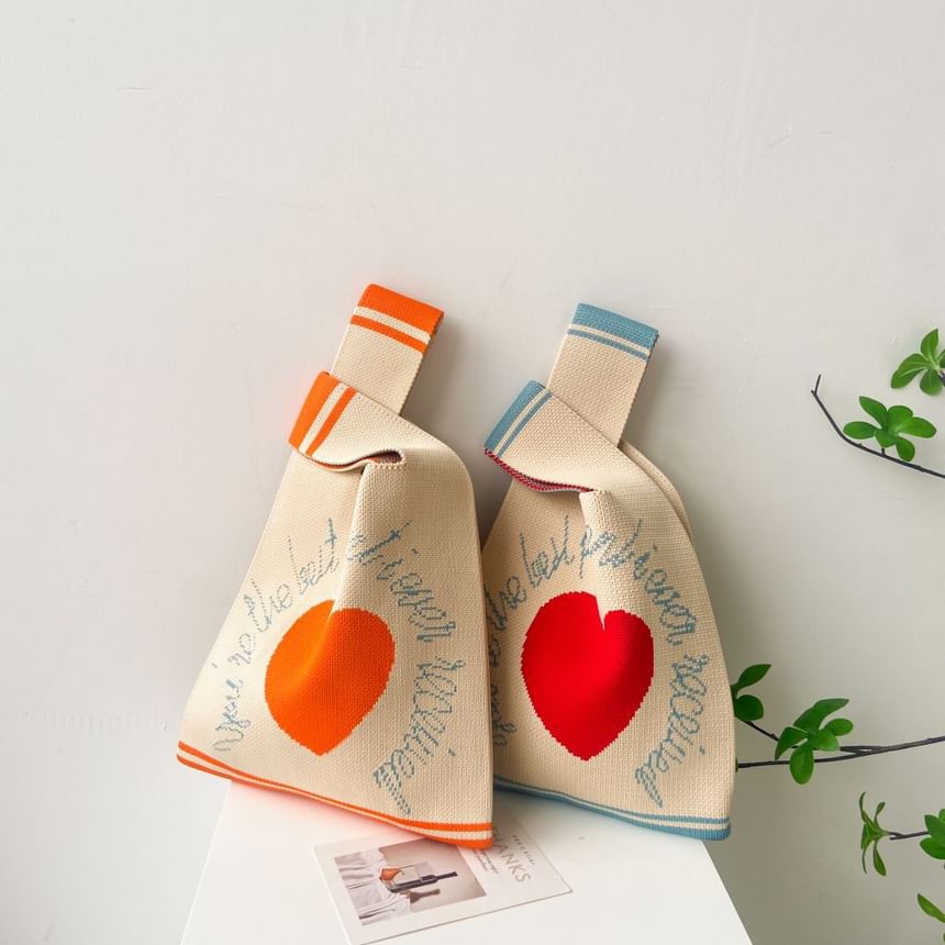 Patterned Knit Tote Bag