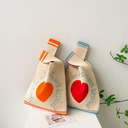 Patterned Knit Tote Bag