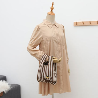 Cat Jacquard Knit Tote Bag