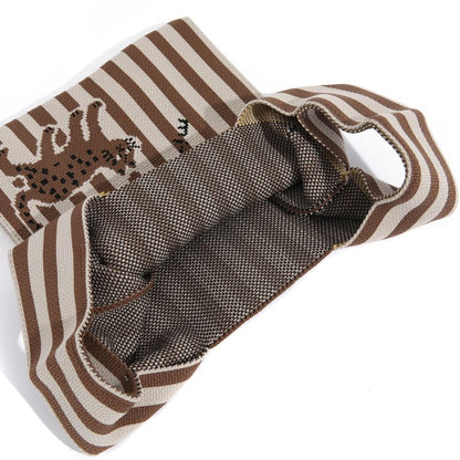 Cat Jacquard Knit Tote Bag