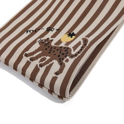 Cat Jacquard Knit Tote Bag