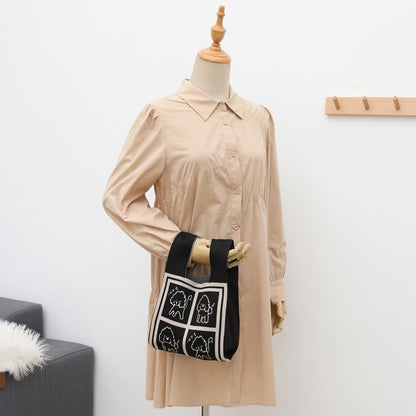 Dog Jacquard Knit Tote Bag