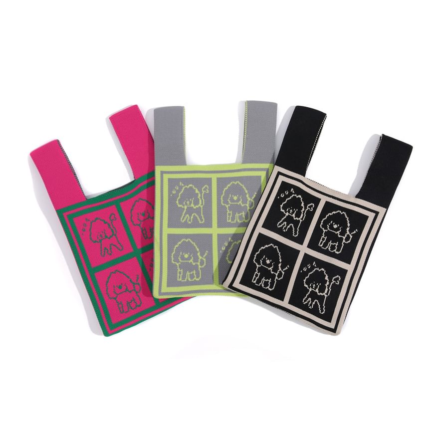 Dog Jacquard Knit Tote Bag