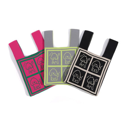 Dog Jacquard Knit Tote Bag