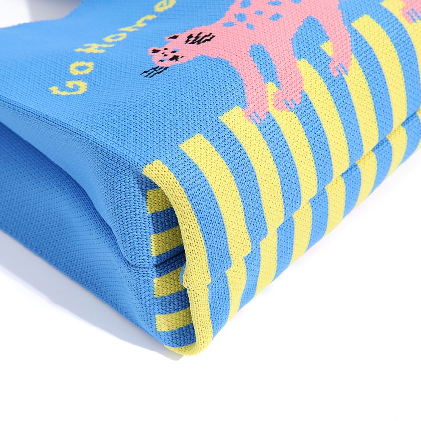 Cartoon Jacquard Knit Tote Bag